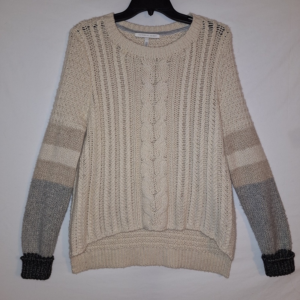 Victoria's Secret cable Knit High-low Sweater Cotton Wool Alpaca Blend S/P